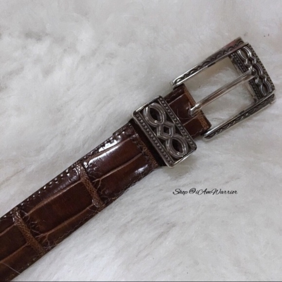Brighton brown leather engraved silver buckle belt *shop@iamwarrior main image 8